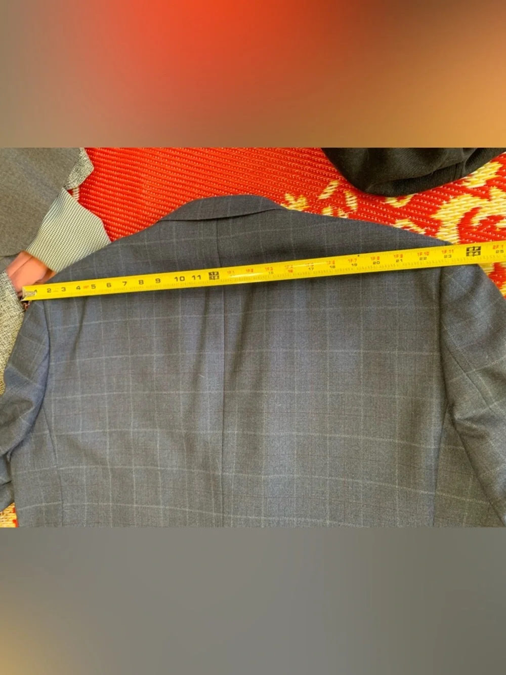 Joseph & Feiss 100% Wool Gray Windowpane Plaid Sport Coat‎ Blazer Jacket SZ 52R